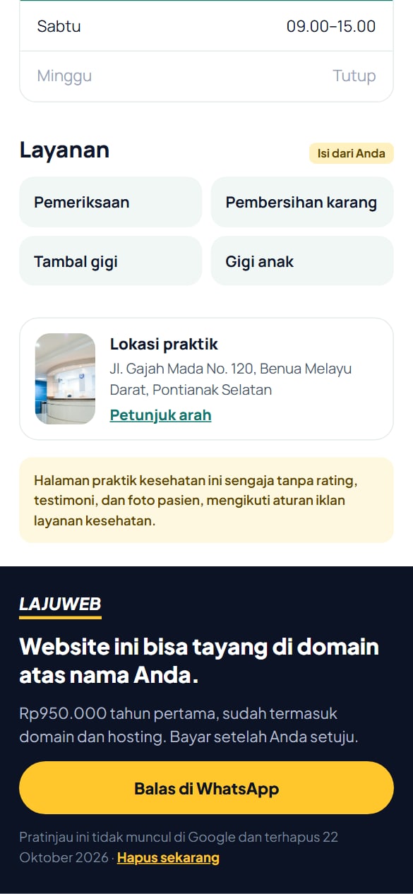 Pratinjau klinik gigi, bagian bawah